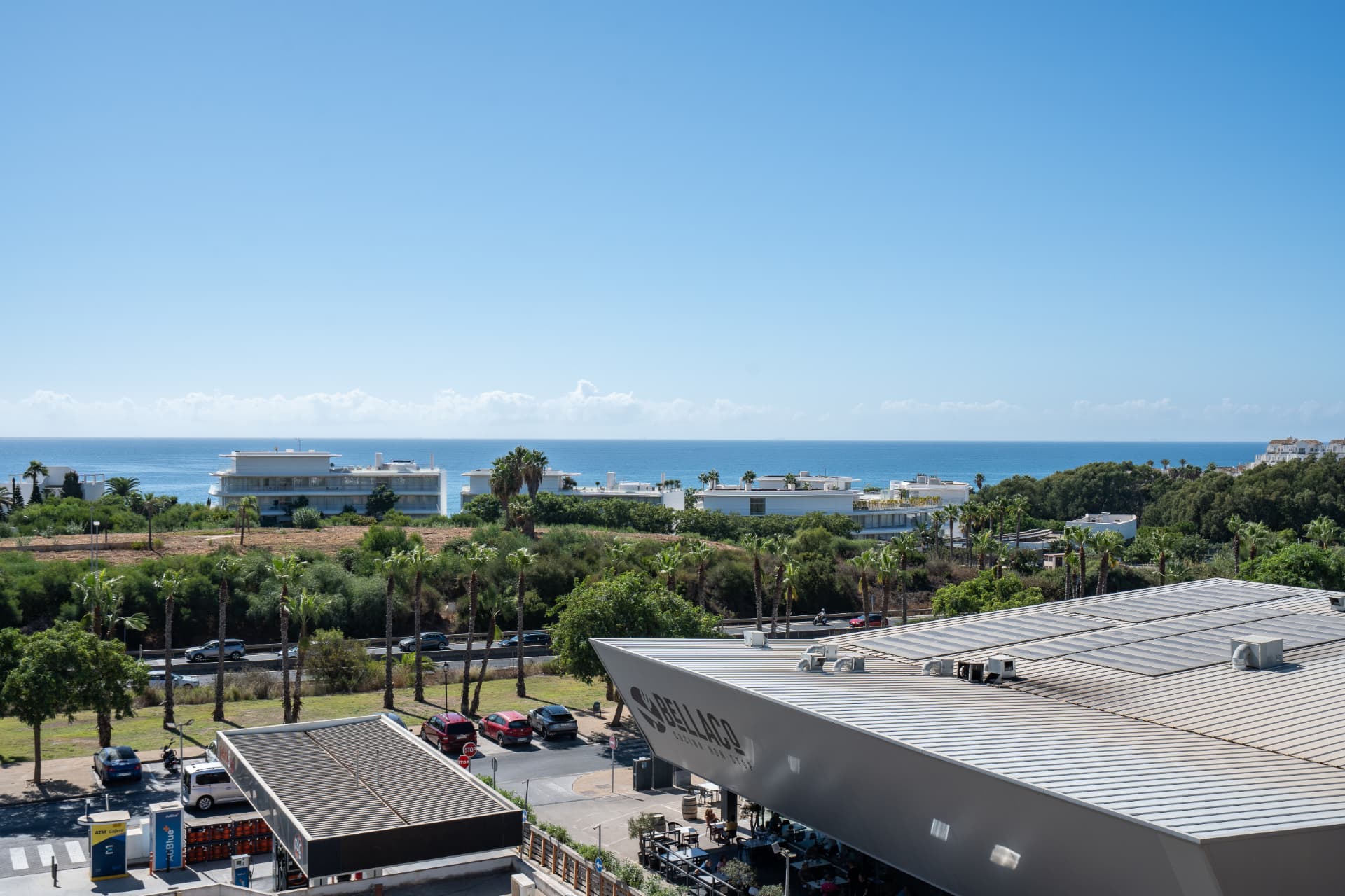 Panoramic sea and coastal views from the penthouse terrace
