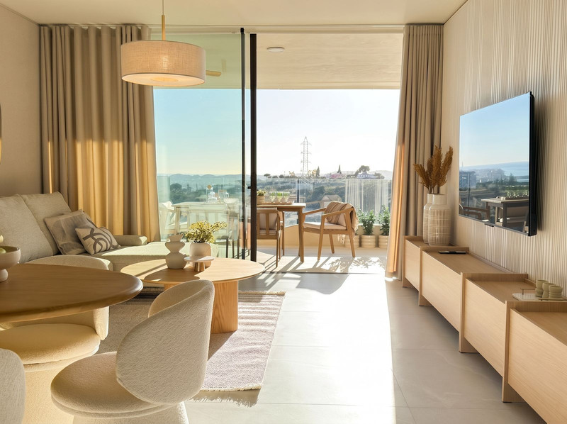 Living room with balcony view