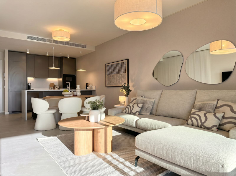 Open-plan living and kitchen area