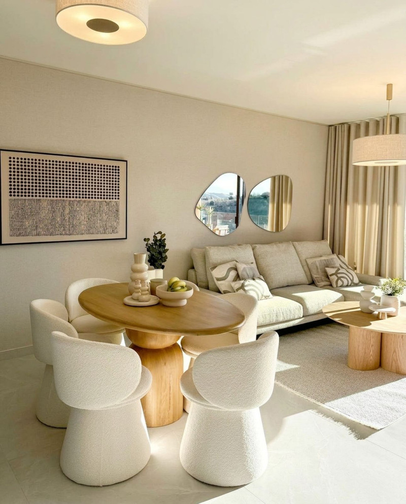 Living room with dining table