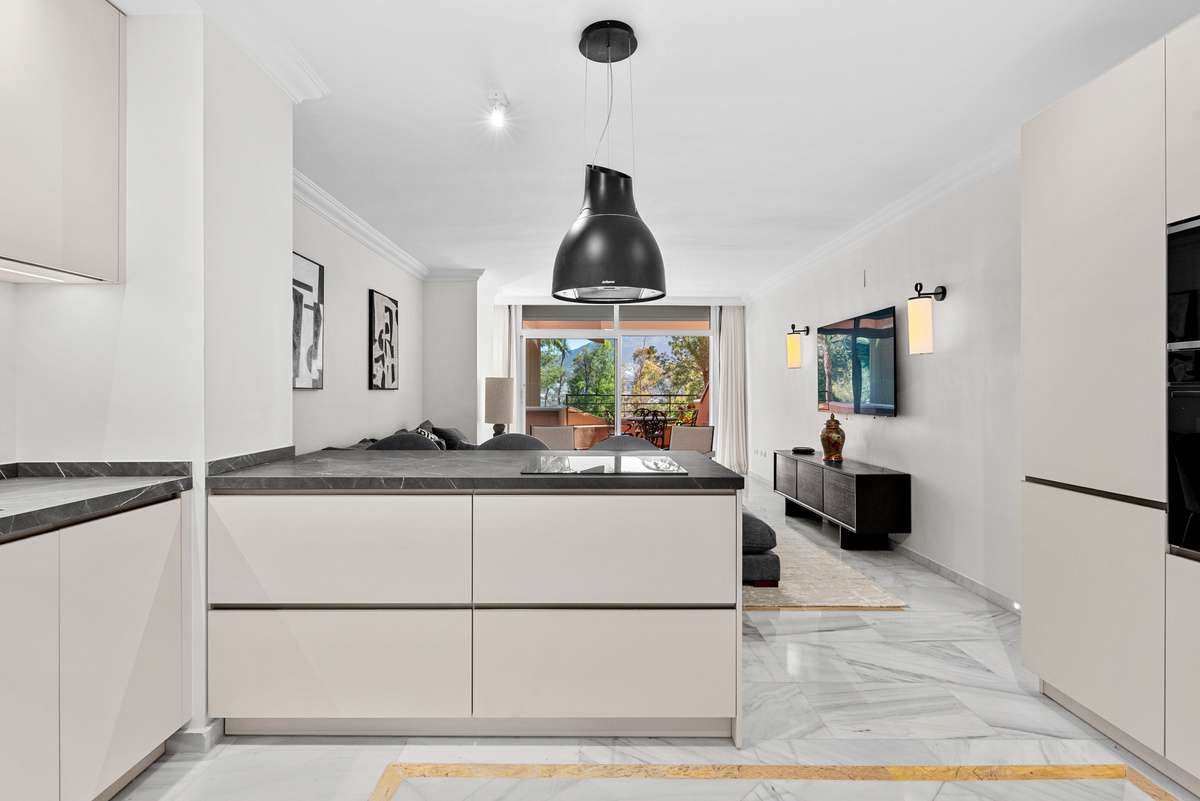 Open-plan kitchen and living area